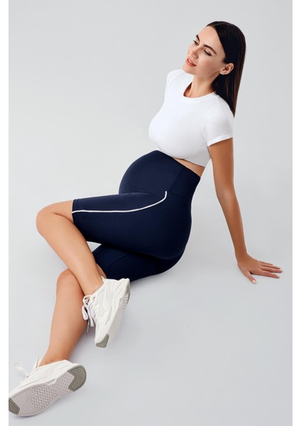 Biyeli Diz Üstü Biker Esnek Ayarlanabilir Bel Hamile Tayt T27 fiyatları