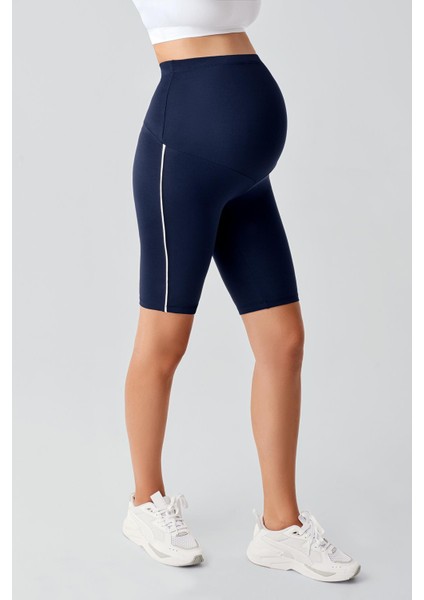 Biyeli Diz Üstü Biker Esnek Ayarlanabilir Bel Hamile Tayt T27 fırsatları