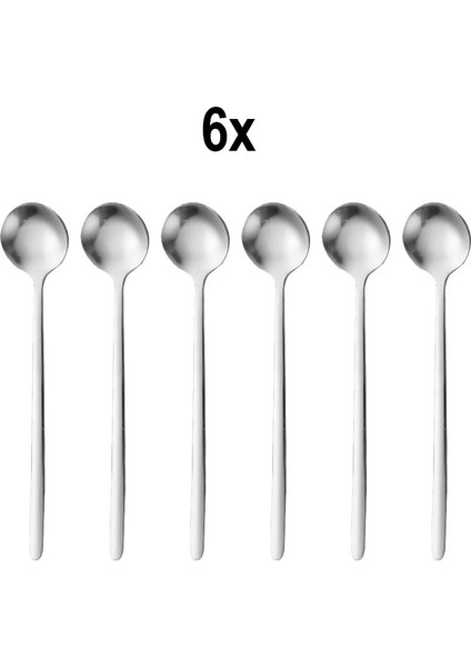 6 Adet Çelik 15 cm Fincan Latte Kahve Karıştırma Kaşığı MT161BY-6