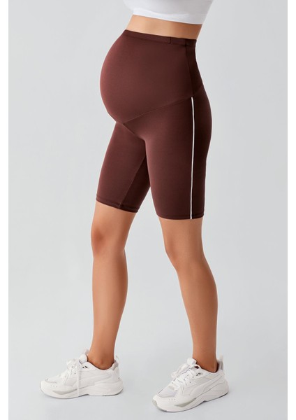 Biyeli Diz Üstü Biker Esnek Ayarlanabilir Bel Hamile Tayt T27 fırsatları