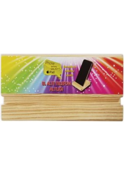 El Altı Telefon Altlık Apple iPhone Samsung Galaxy Uyumlu Ahşap El Yapım Stand Mini Tabletlik 1 Adet modelleri