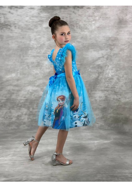 Tütülü Krep Kız Çocuk Elsa Elbise fiyatları