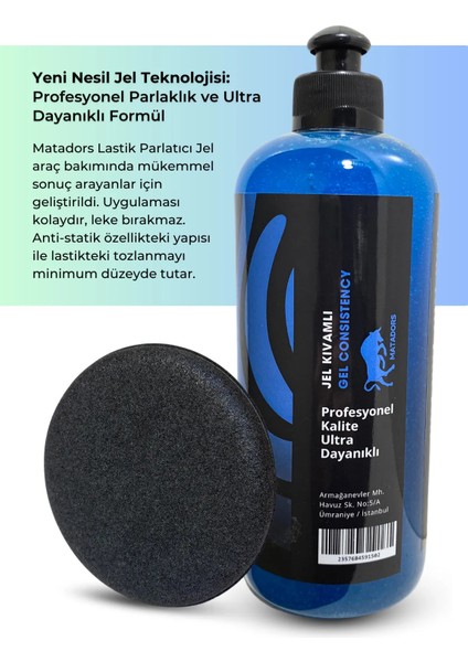 Lastik Parlatıcı Jel Profesyonel 500ML ve Uygulama Pedi fırsatları