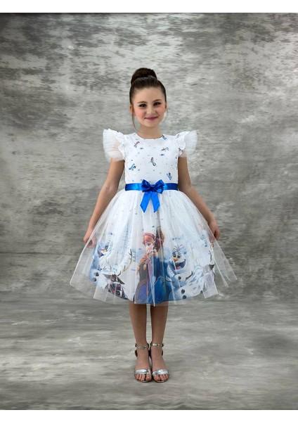 Kız Çocuk Krep Tütülü Elsa Elbise fiyatları