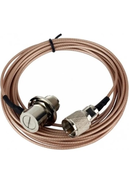 RG316 Koaksiyel Kablo UHF+PL259 Konnektörlü Telsiz Anten Kablosu