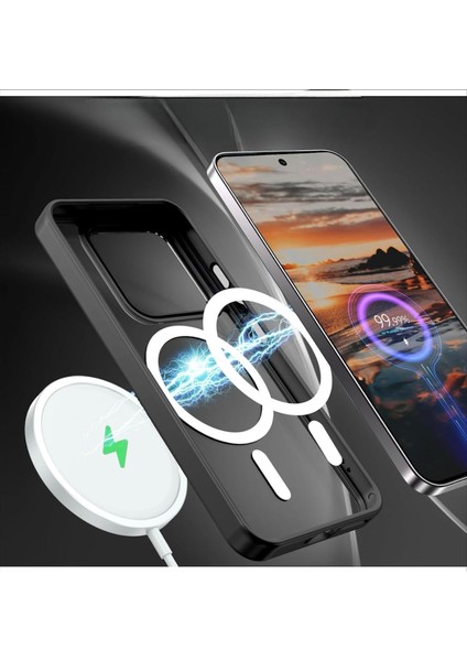 Redmi Note 14 4g Uyumlu Magsafe Özellikli Esnek Kenar Korumalı Mat Kılıf modelleri