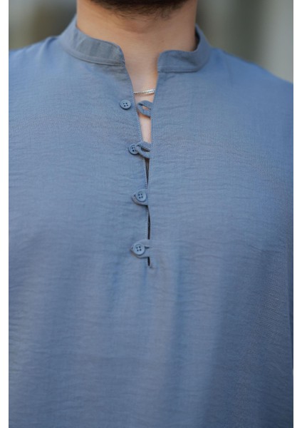 Wes Oversize Yarım Pat Bambu Kısa kol Gömlek - Koyu Gri fiyatları