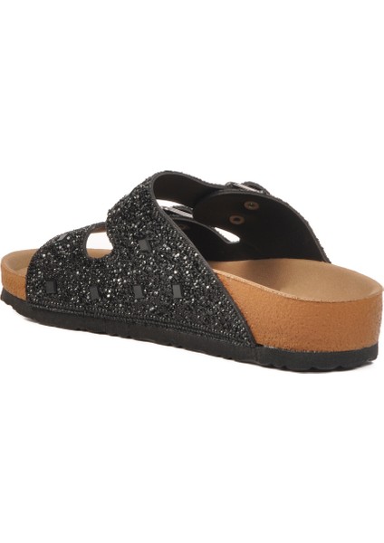 Siyah Taş Işlemeli Hafif Kadın Terlik PC-7552 Z fırsatları