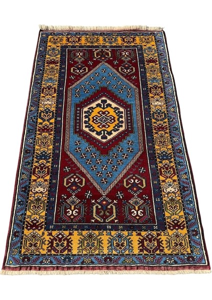 El Dokuma Sıfır Yahyalı Halısı 103X175 Kök Boya Yolluk Yün Halı