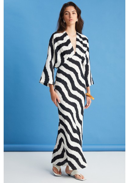 Zebra Desenli Elbise