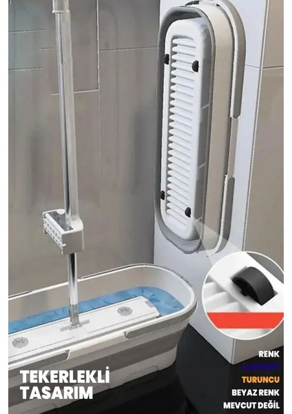 Kendinden Sıkmalı Kovalı Mop Seti - Kendinden Sıkmalı Mop Katlanabilir Tekerlekli Kova 1 Yedek Bez fiyatları
