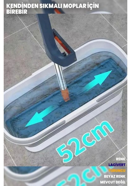 Kendinden Sıkmalı Kovalı Mop Seti - Kendinden Sıkmalı Mop Katlanabilir Tekerlekli Kova 1 Yedek Bez fırsatları