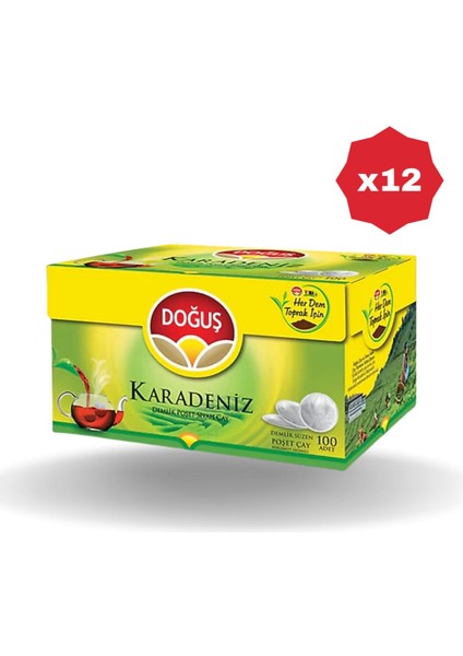 Karadeniz Demlik Poşet Çay 100'LÜ - (12 Adet)