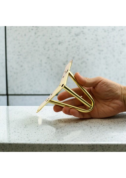 Üçgen Metal Gold Altın Ayak 10 cm Lüks Mobilya Kanepe Berjer Sehpa Ünite Koltuk Ayağı Baza Ayakları