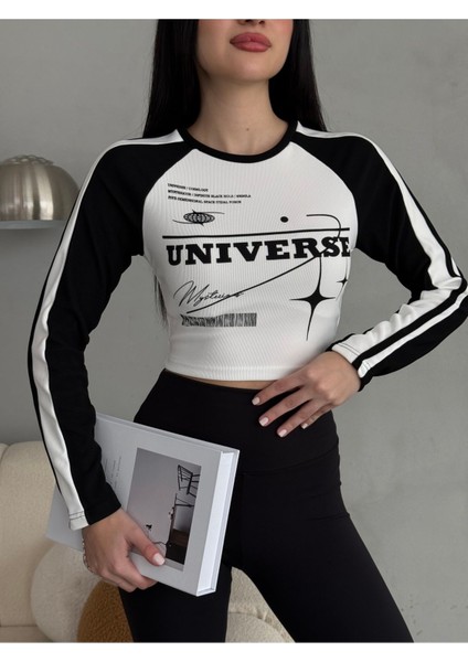 Baskılı Ottoman Kumaş Crop Bluz