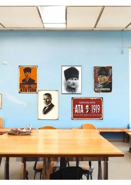 Mustafa Kemal Atatürk Temalı 5 Adet (20CMX29CM) Çerçeve Görünümlü A4 Mdf Tablo Ile Ev, Okul, Kafe, Iş Yeri Dekorasyonunuza Ruh Katan Dekoratif Hediyelik fiyatları