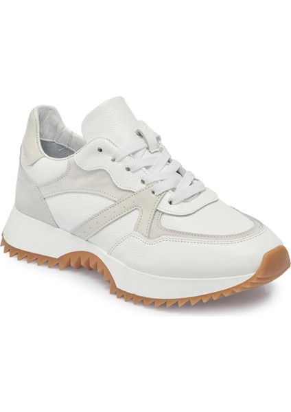Beyaz Hakiki Deri Kadın Sneaker - K25I1AY68034-A26