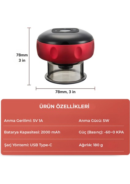 Smart Cupper Şarjlı Kupa Işık Tedavili Hacamat Masaj Vakum Cihazı fiyatları