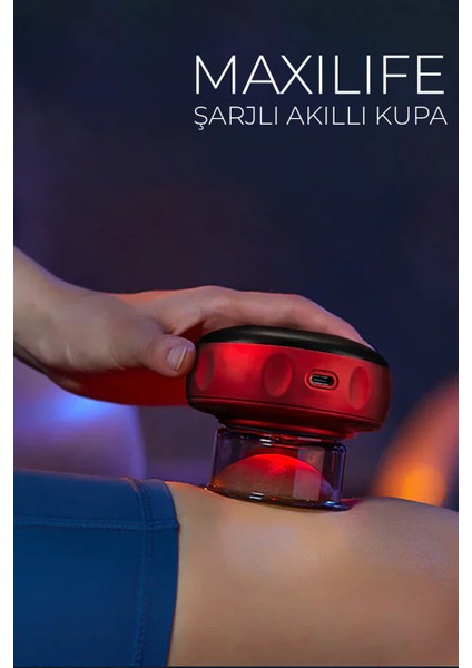 Smart Cupper Şarjlı Kupa Işık Tedavili Hacamat Masaj Vakum Cihazı