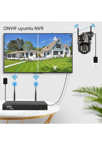 8mp 4K Çift Lensli Wıfı Dış Mekan Ev Güvenlik Su Geçirmez Ev Ofis Bahçe Güvenlik fırsatları