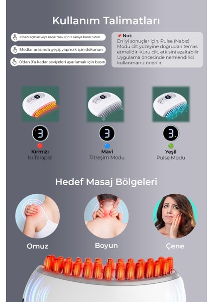 Tmj Masaj Cihazı – Isı, Titreşim ve Tens Pulse Özellikli Şarjlı Mini Masaj Aleti
