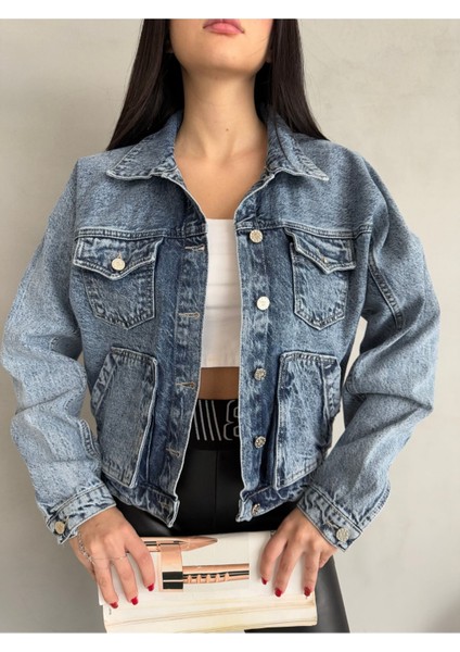 Kadın Açık Mavi Oversize Kot Ceket fiyatları