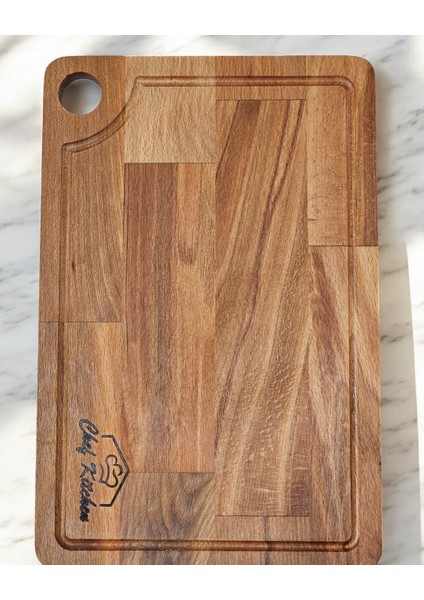 32X22 Sebze, Meyve Doğrama, Sunum, Servis Tahtası Chef Kitchen Yazılı Kesme Tahtası