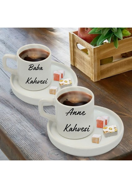 Anne Baba Tasarımlı Türk Kahvesi Fincanı ve Altı fiyatları