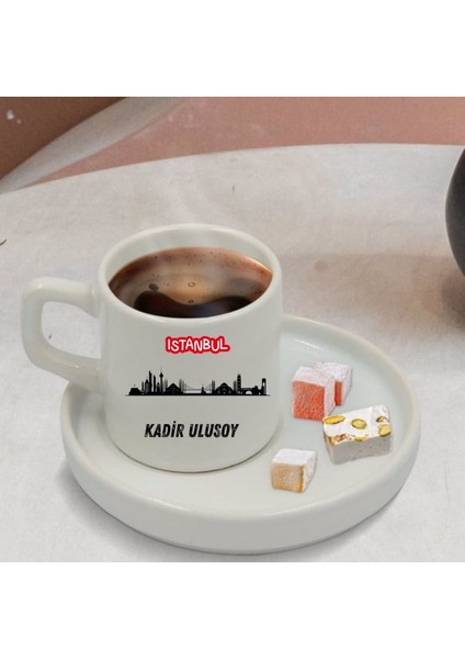 Kişiye Özel Istanbul Tasarımlı Türk Kahve Fincanı ve Altı modelleri