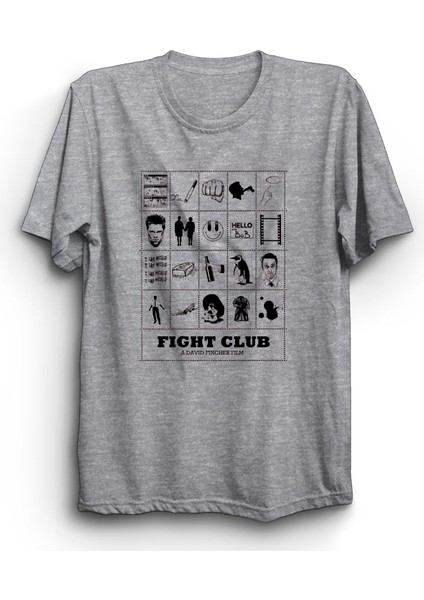 Fight Club, Dövüş Kulübü, Mix Poster, Unisex %100 Pamuk Tişört