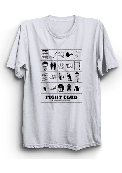Fight Club, Dövüş Kulübü, Mix Poster, Unisex %100 Pamuk Tişört