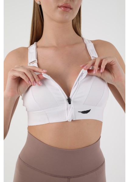 A+ Kalite Çok Fonksiyonel Destekleyici ve Toparlayıcı Omuz ve Bel Ayarlı Fermuarlı Spor Sütyeni Siyah Beyaz Yeşil Mor