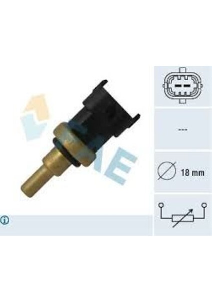 33495 Fae Su Sucaklık Sensörü Siyah 2 Fıslı Astra J Corsa D C