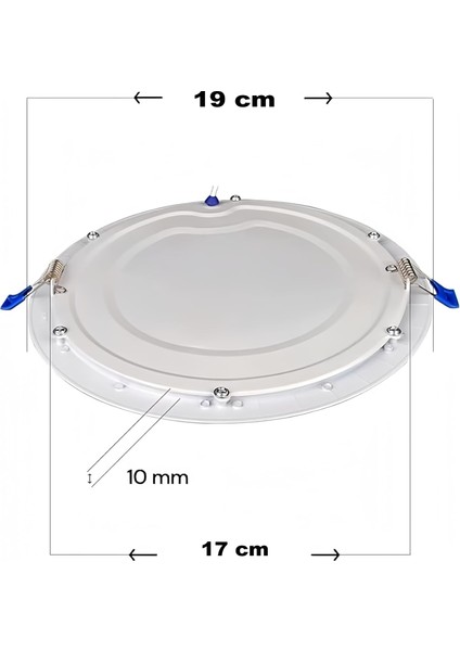15W Tasarruflu LED Yuvarlak Beyaz Işık Sıva Altı Slim Panel Tavan Aydınlatma Armatürü-10 Adettir