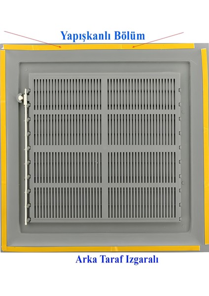 Menfez Banyo Wc Tuvalet Havalandırma Plastik Panjur 35X55 cm Gri Renk