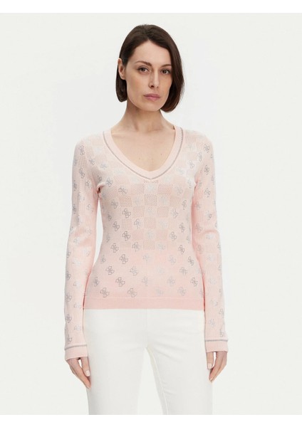 Kadın Pembe Rosie 4g V Yaka Uzun Kollu Kazak fiyatları