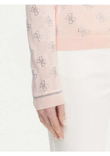 Kadın Pembe Rosie 4g V Yaka Uzun Kollu Kazak fırsatları