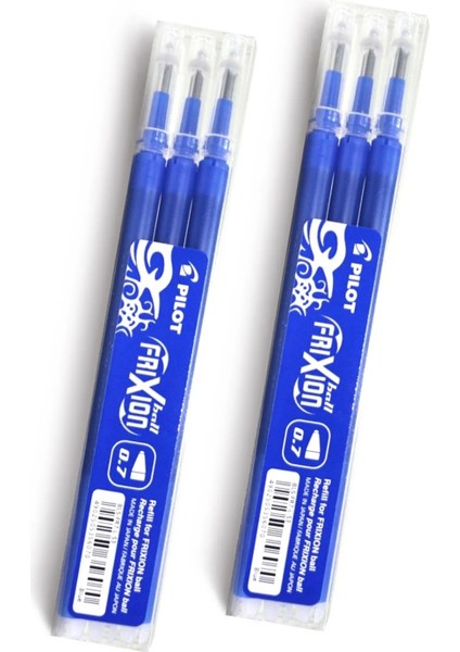 Frixion 0.7mm Silinebilir Tükenmez Kalem Mavi Seti 2 Kalem + 6 Yedek Uç 3+1 Set