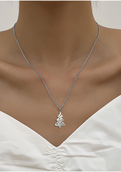 925 Ayar Gümüş Kolye Yılbaşı Ağacı Ya Noel Ağacı SM1030