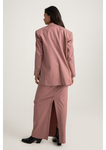 Tek Düğmeli Pembe Blazer Ceket