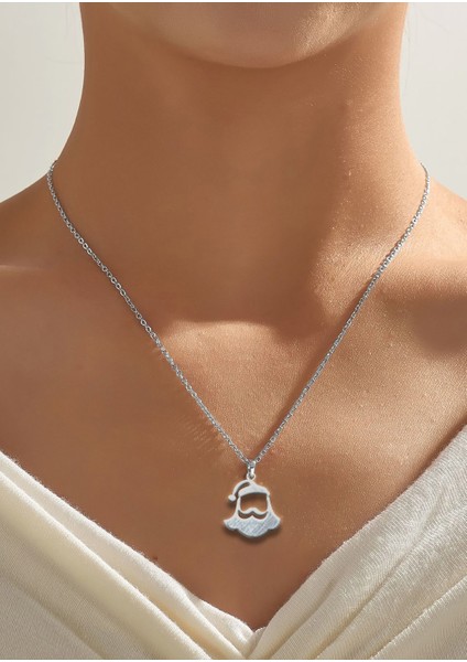 925 Ayar Gümüş Kolye Noel Baba SM298