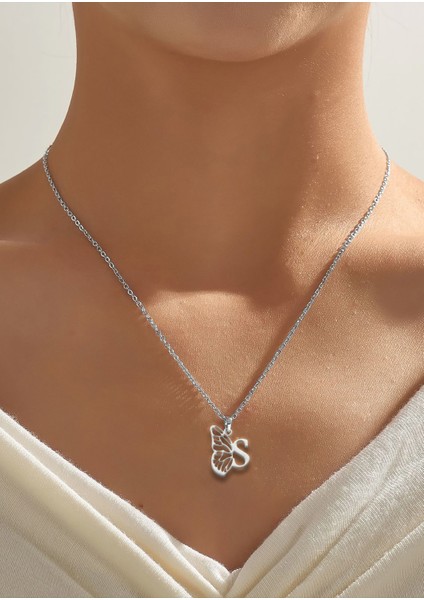 925 Ayar Gümüş Kolye "s"harfi SM362