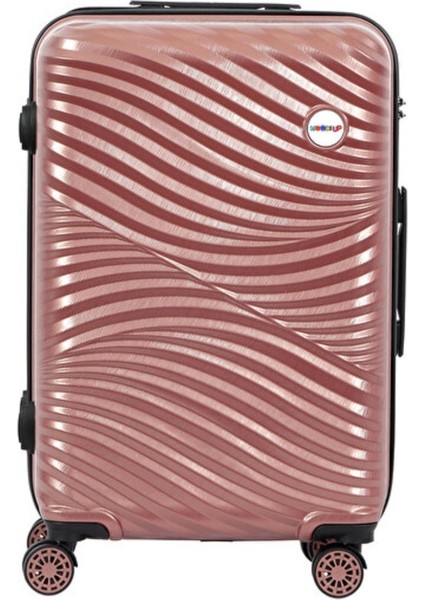 Design Moods Up Rosegold Küçük Boy 20" Valiz Koleksiyon Darbelere Yüksek Direnç %100 Saf Abs 1 Adet