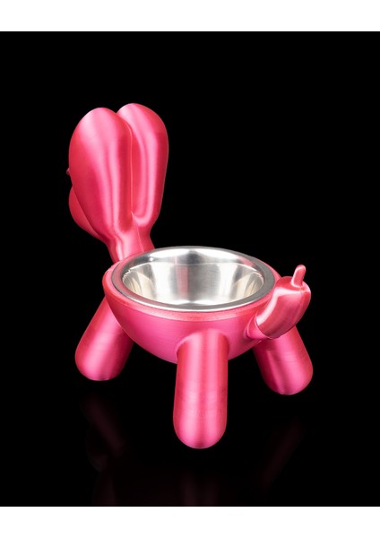 Dekoratif Pembe Köpek - Kedi Mama Kabı Standı fiyatları