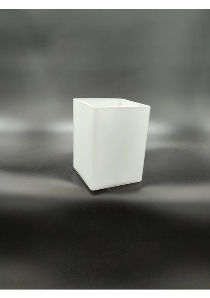 Kare Avize Camı Beyaz Renkte (E.14)(h:10.00cm-Kenarlar:9.00cm,9.00cm)