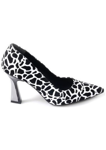 Dnz 03014 8,5 cm Topuklu Kadın Desenli Stiletto Ayakkabı