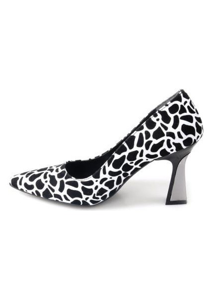 Dnz 03014 8,5 cm Topuklu Kadın Desenli Stiletto Ayakkabı