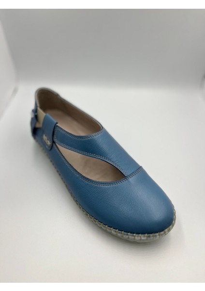 Kundura Jel Taban Deri Günlük Bayan Ayakkabı