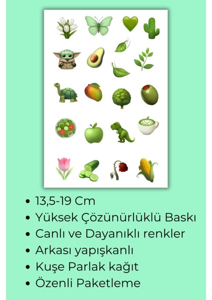 Yeşil Temalı Sticker Planner Ajanda Bullet Journal Için Uygun Set fiyatları