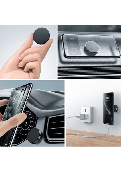 Tüm Modellerle Uyumlu Manyetik Araç Içi Telefon Tutucu Çok Amaçlı Güçlü Mıknatıs Tutucu